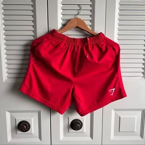Gym Shark Arrival Zip Pocket Shorts Mens Small Red.